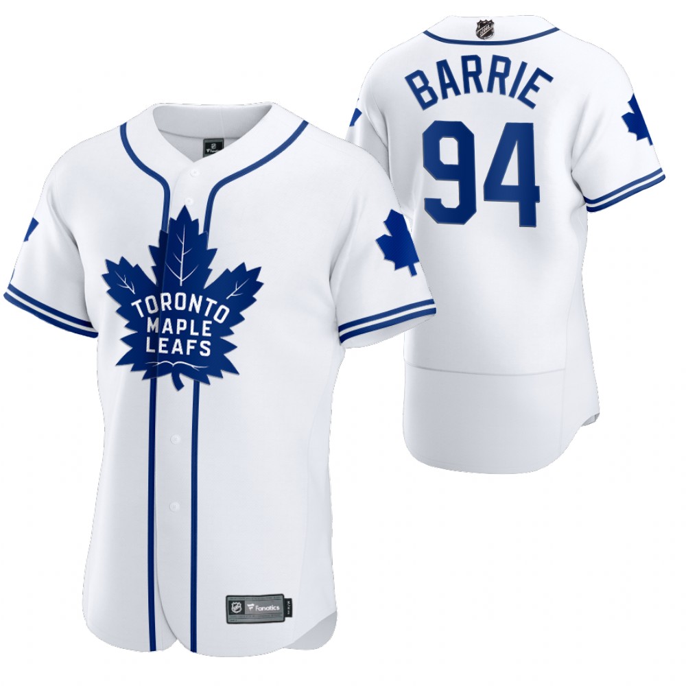 Toronto Maple Leafs #94 Tyson Barrie Men 2020 NHL x MLB Crossover Edition Baseball Jersey White->toronto maple leafs->NHL Jersey